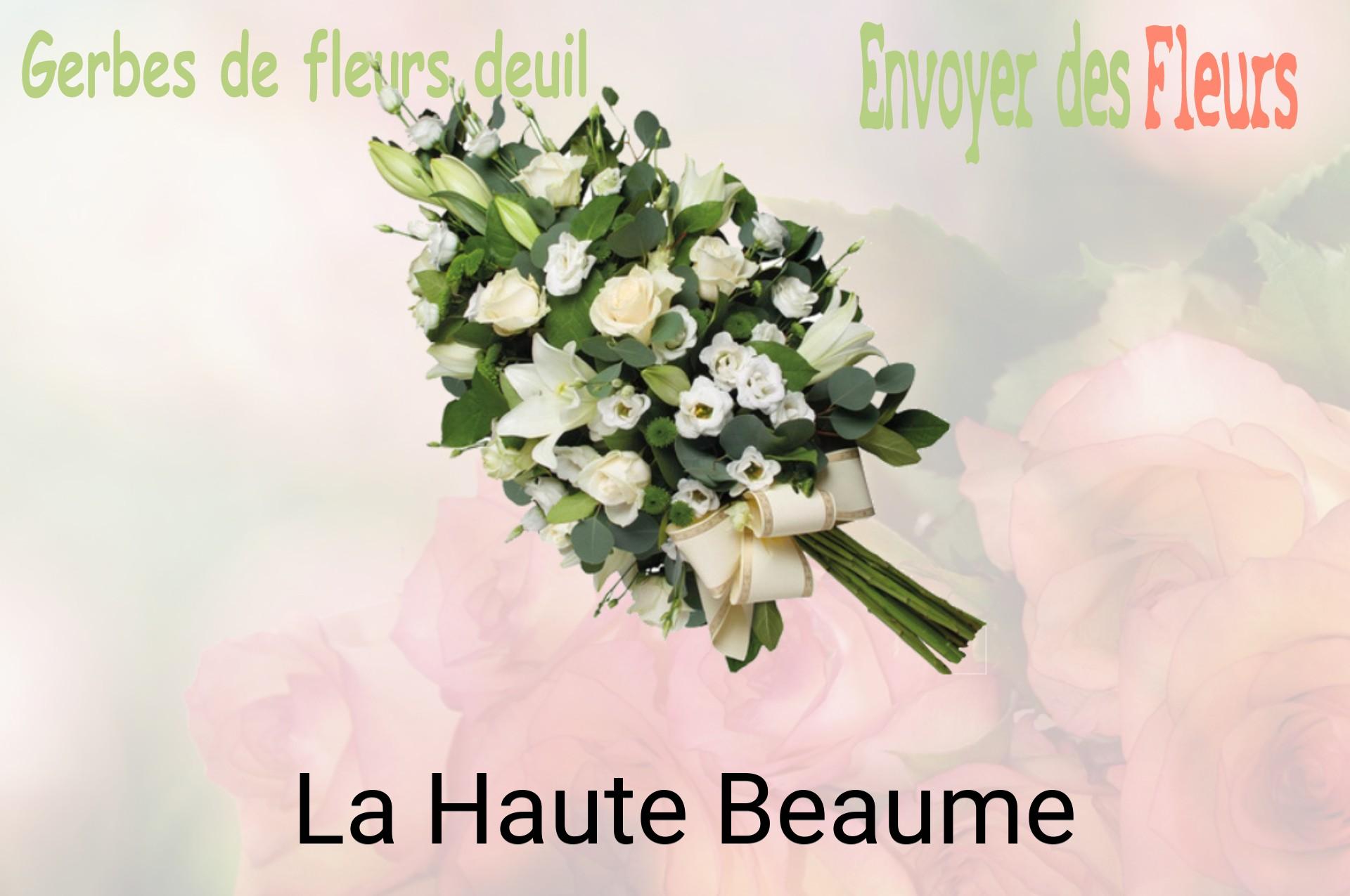 Gerbe de fleurs de deuil livrée à La Haute-Beaume